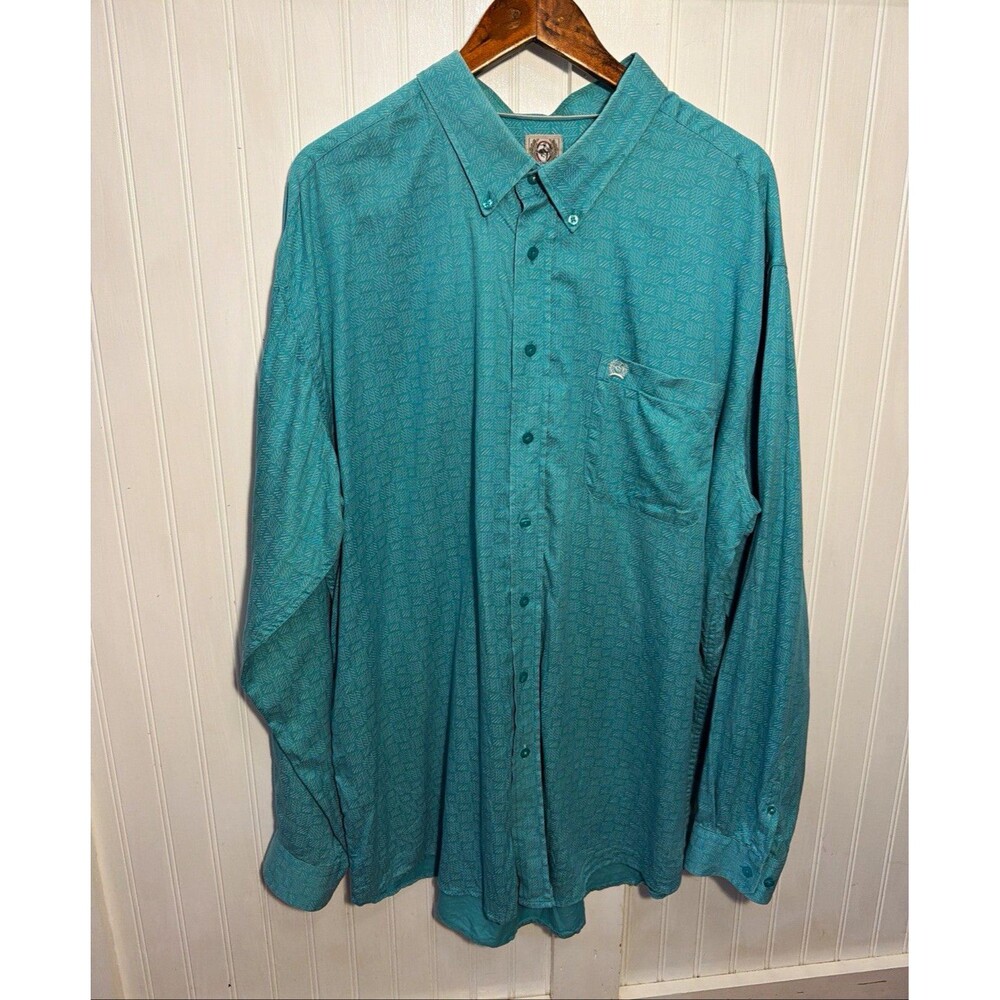 Cinch Men's XXL Blue Geometric Cotton Button-Down Long Sleeve Western Shirt